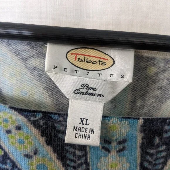 COPY - Talbots Women's Pure Cashmere Printed Sweater Extra Large - Picture 3 of 6